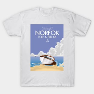 Beautiful Norfolk seaside travel poster. T-Shirt